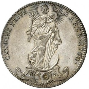 Реверс монеты Епископство Вюрцбург, 10 крейцеров, 1760-1762