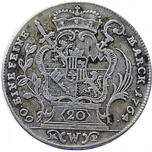 Реверс монеты Епископство Вюрцбург, 20 крейцеров, 1764-1770