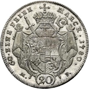 Реверс монеты Епископство Вюрцбург, 20 крейцеров, 1780-1784