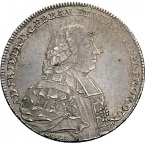 Аверс монеты Епископство Вюрцбург, ½ талера, 1761