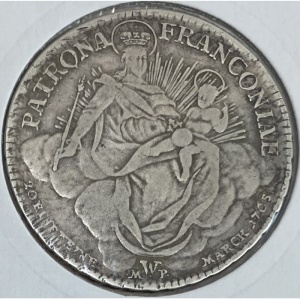 Реверс монеты Епископство Вюрцбург, ½ талера, 1765