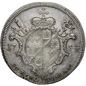 Реверс монеты Епископство Вюрцбург, 1 талер, 1754