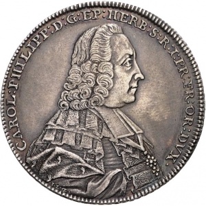 Аверс монеты Епископство Вюрцбург, 1 талер, 1754
