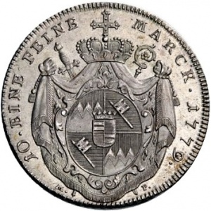 Реверс монеты Епископство Вюрцбург, 1 талер, 1779