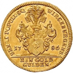 Реверс монеты Епископство Вюрцбург, 1 голдгульден, 1786-1794