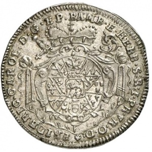 Аверс монеты Епископство Вюрцбург, 3 крейцера, 1746, Смерть Фридриха Карла фон Шенборн-Буххайма