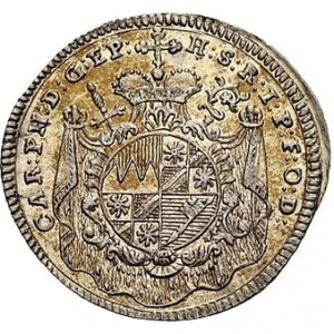 Аверс монеты Епископство Вюрцбург, 3 крейцера, 1754, Смерть Карла Филиппа фон Грайфенклау