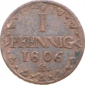 Реверс монеты Курфюршество Саксония, 1 пфенниг, 1772-1806