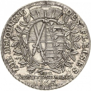 Реверс монеты Курфюршество Саксония, 1 талер, 1765