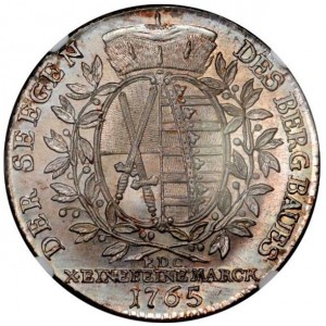 Реверс монеты Курфюршество Саксония, 1 талер, 1765