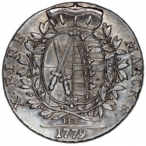 Реверс монеты Курфюршество Саксония, 1 талер, 1769-1790, Только текст номинала на реверсе