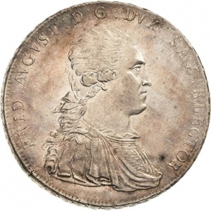 Аверс монеты Курфюршество Саксония, 1 талер, 1791-1793, Надпись: "DER SEEGEN DES BERGBAUS" на реверсе