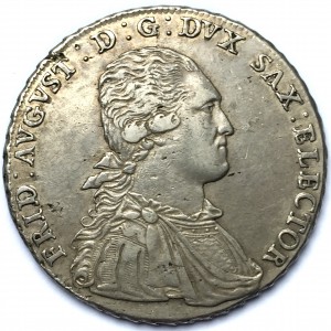 Аверс монеты Курфюршество Саксония, 1 талер, 1791-1806, Только текст номинала на реверсе