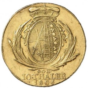 Реверс монеты Курфюршество Саксония, 10 талеров, 1791-1806