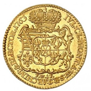 Реверс монеты Курфюршество Саксония, 1 дукат, 1763