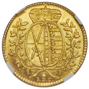 Реверс монеты Курфюршество Саксония, 1 дукат, 1764-1768
