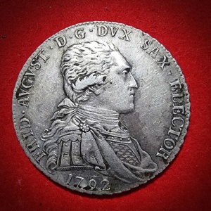 Аверс монеты Курфюршество Саксония, ⅔ талера, 1792, Викарий Фридриха Августа III