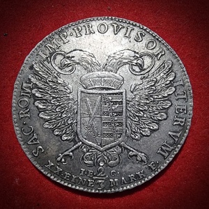 Реверс монеты Курфюршество Саксония, ⅔ талера, 1792, Викарий Фридриха Августа III