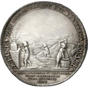Реверс монеты Курфюршество Саксония, 1 талер, 1765, Фрайбергская Горная Академия /Фридрих Август III/