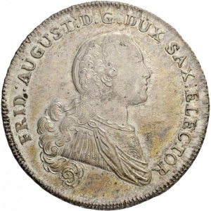 Аверс монеты Курфюршество Саксония, 1 талер, 1766, Фридрих Август III и Франц Ксавер