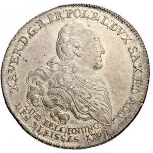 Реверс монеты Курфюршество Саксония, 1 талер, 1766, Фридрих Август III и Франц Ксавер