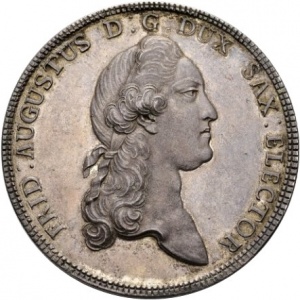 Аверс монеты Курфюршество Саксония, 2 талера, 1780, Горный талер /Голова на аверсе/