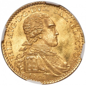 Аверс монеты Курфюршество Саксония, 1 дукат, 1792, Викарий Фридриха Августа III