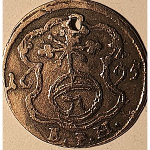 Реверс монеты Курфюршество Саксония, 1 пфенниг, 1694-1698