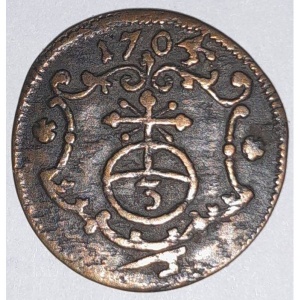 Реверс монеты Курфюршество Саксония, 3 пфеннига, 1699-1705