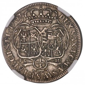 Реверс монеты Курфюршество Саксония, ⅓ талера, 1706-1707