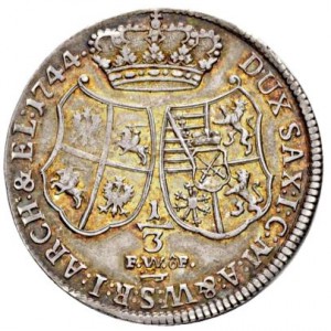 Реверс монеты Курфюршество Саксония, ⅓ талера, 1734-1762