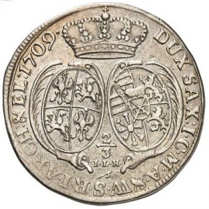 Реверс монеты Курфюршество Саксония, ⅔ талера, 1709-1733