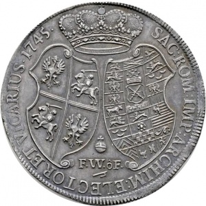 Реверс монеты Курфюршество Саксония, 1 талер, 1745
