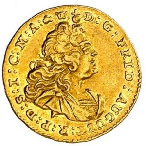 Аверс монеты Курфюршество Саксония, ¼ дуката, 1735-1743