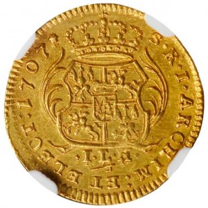Реверс монеты Курфюршество Саксония, ½ дуката, 1699-1733