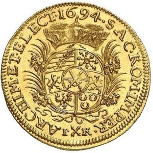 Реверс монеты Курфюршество Саксония, 1 дукат, 1694