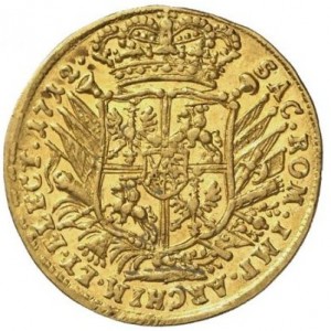 Реверс монеты Курфюршество Саксония, 1 дукат, 1702-1712