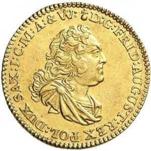 Аверс монеты Курфюршество Саксония, 1 дукат, 1757