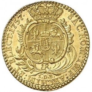 Реверс монеты Курфюршество Саксония, 1 дукат, 1757