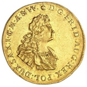 Аверс монеты Курфюршество Саксония, 3 дуката, 1717-1721