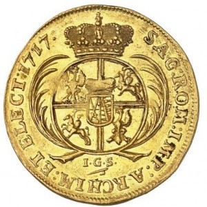 Реверс монеты Курфюршество Саксония, 3 дуката, 1717-1721