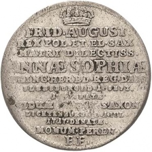 Реверс монеты Курфюршество Саксония, ¹⁄₁₂ талера, 1717, Смерть Анны Софии, матери Фридриха Августа