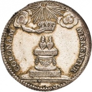 Аверс монеты Курфюршество Саксония, ¹⁄₁₂ талера, 1738, Брак Принцессы Марии Амалии