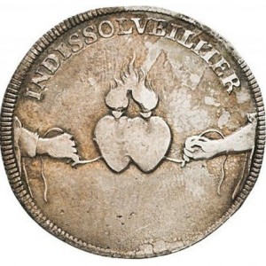 Аверс монеты Курфюршество Саксония, ⅓ талера, 1719, Брак Принца Фридриха Августа