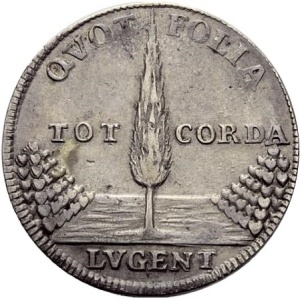 Аверс монеты Курфюршество Саксония, ⅓ талера, 1727, Смерть Кристианы Эберхардины, жены Фридриха Августа