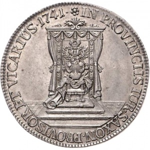Реверс монеты Курфюршество Саксония, ½ талера, 1741-1742, Викарий Фридриха Августа II