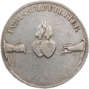 Аверс монеты Курфюршество Саксония, ⅔ талера, 1719, Брак Принца Фридриха Августа