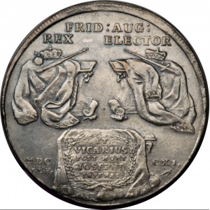 Реверс монеты Курфюршество Саксония, 1 талер, 1711, Викарий Фридриха Августа I