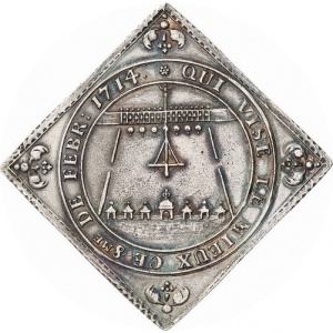 Реверс монеты Курфюршество Саксония, 1 талер, 1714, Стрелковый талер /Klippe/