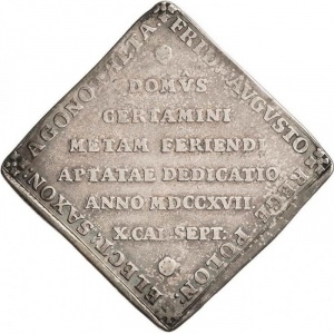 Реверс монеты Курфюршество Саксония, 1 талер, 1717, Стрелковый талер /Klippe/